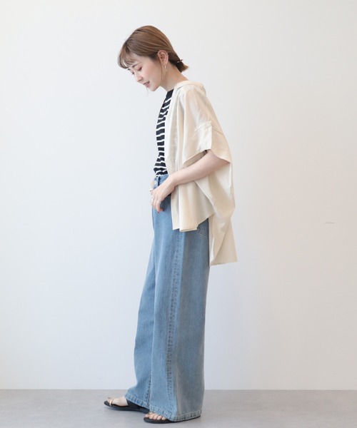 AMERICAN HOLIC（アメリカンホリック）の「ショルダータックボックスシャツ　＊●（シャツ/ブラウス・レディース・ブラック/ベージュ/オフホワイト/ベージュ系その他2/ブルー系その他6・M/L）」の14枚目の写真