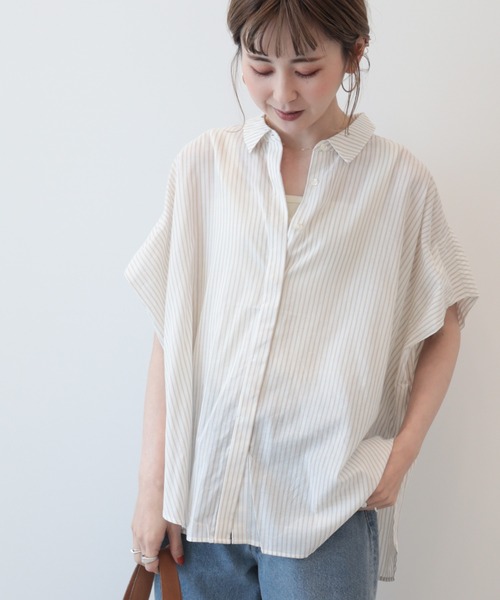 AMERICAN HOLIC（アメリカンホリック）の「ショルダータックボックスシャツ　＊●（シャツ/ブラウス・レディース・ブラック/ベージュ/オフホワイト/ベージュ系その他2/ブルー系その他6・M/L）」の16枚目の写真