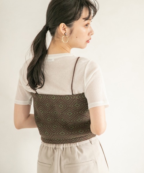 LOWRYS FARM（ローリーズファーム）の「キカガラベアトップ　942415（キャミソール・レディース・ブラック/イエロー/グリーン・FREE）」の12枚目の写真