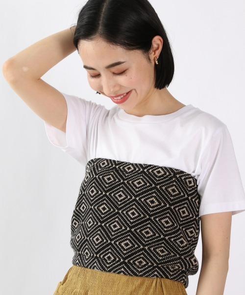 LOWRYS FARM（ローリーズファーム）の「キカガラベアトップ　942415（キャミソール・レディース・ブラック/イエロー/グリーン・FREE）」の4枚目の写真