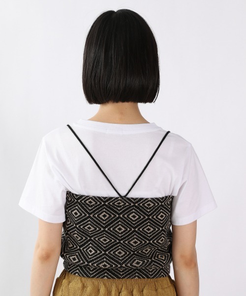 LOWRYS FARM（ローリーズファーム）の「キカガラベアトップ　942415（キャミソール・レディース・ブラック/イエロー/グリーン・FREE）」の6枚目の写真