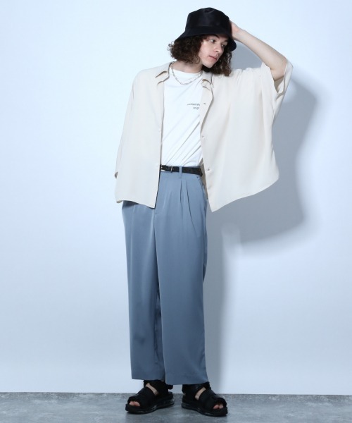 HARE(ハレ)の「ドルマンBIGシャツ(HARE)(シャツ/ブラウス・メンズ・ライトブルー/ブラック/チャコールグレー/オフホワイト/ボルドー・FREE)」の7枚目の写真