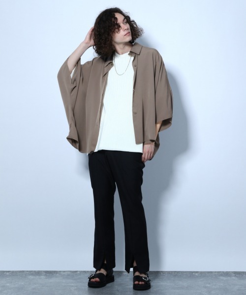 HARE(ハレ)の「ドルマンBIGシャツ(HARE)(シャツ/ブラウス・メンズ・ライトブルー/ブラック/チャコールグレー/オフホワイト/ボルドー・FREE)」の9枚目の写真