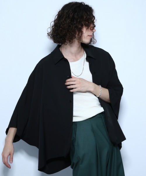 HARE(ハレ)の「ドルマンBIGシャツ(HARE)(シャツ/ブラウス・メンズ・ライトブルー/ブラック/チャコールグレー/オフホワイト/ボルドー・FREE)」の12枚目の写真