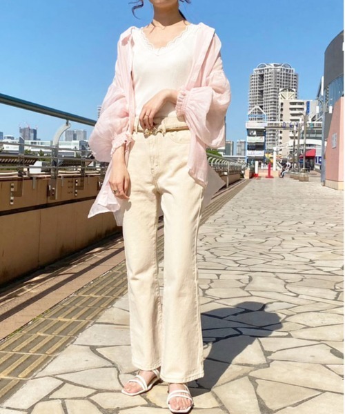 apres jour（アプレジュール）の「フレアーデニムパンツ【ZOZOTOWN限定アイテム】（デニムパンツ・レディース・ライトブルー/ダークブルー/オフホワイト・MEDIUM/SMALL/X-LARGE/LARGE）」の21枚目の写真