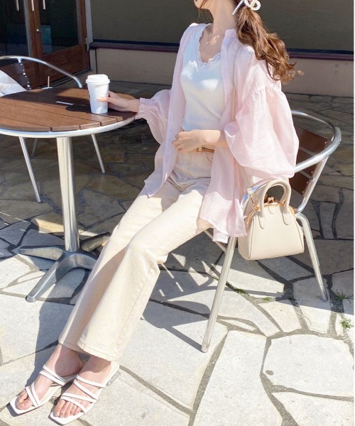 apres jour（アプレジュール）の「フレアーデニムパンツ【ZOZOTOWN限定アイテム】（デニムパンツ・レディース・ライトブルー/ダークブルー/オフホワイト・MEDIUM/SMALL/X-LARGE/LARGE）」の4枚目の写真