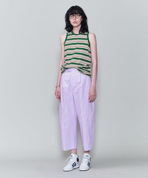 6（ロク）の「＜6(ROKU)＞MULTI BORDER NO SLEEVE T-SHIRT/T
