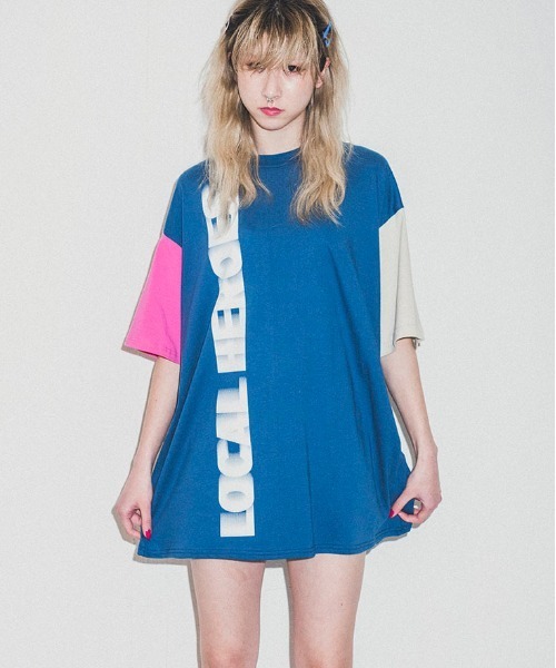 LOCAL HEROES（ローカルヒーローズ）の「BLUR COLORBLOCK T-SHIRT DRESS（Tシャツ/カットソー・レディース・ネイビー・L/XS/S/M）」の5枚目の写真