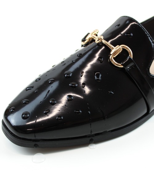 VIVIAN（ヴィヴィアン）の「スクエアトゥビット付きレインローファーシューズ（レインシューズ・レディース・ベージュ/ブラック/ダークブラウン・M/LL/S/XL/L）」の4枚目の写真