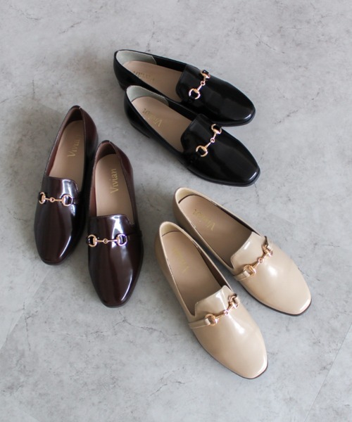 VIVIAN（ヴィヴィアン）の「スクエアトゥビット付きレインローファーシューズ（レインシューズ・レディース・ベージュ/ブラック/ダークブラウン・M/LL/S/XL/L）」の7枚目の写真