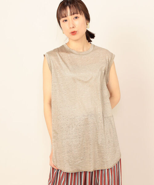 NOLLEY’S(ノーリーズ)の「リネン100ノースリーブプルオーバーカットソー(Tシャツ/カットソー・レディース・ブラック/ベージュ・FREE)」の19枚目の写真
