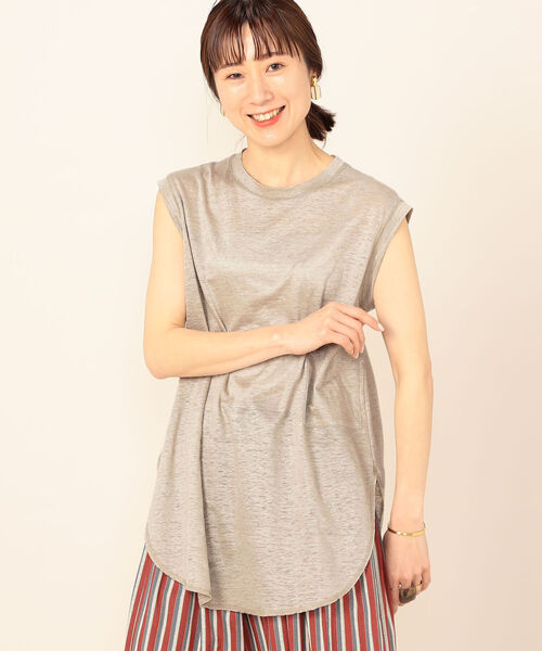 NOLLEY’S(ノーリーズ)の「リネン100ノースリーブプルオーバーカットソー(Tシャツ/カットソー・レディース・ブラック/ベージュ・FREE)」の18枚目の写真