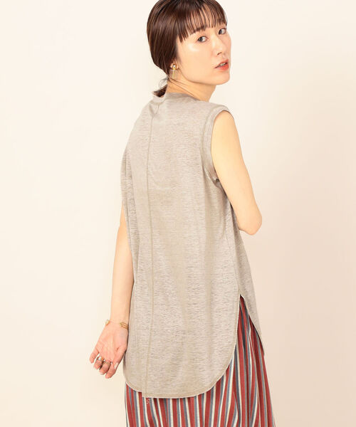 NOLLEY’S(ノーリーズ)の「リネン100ノースリーブプルオーバーカットソー(Tシャツ/カットソー・レディース・ブラック/ベージュ・FREE)」の17枚目の写真