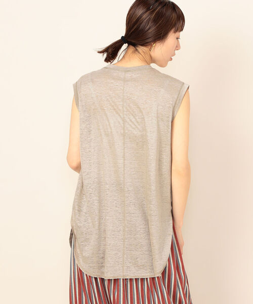 NOLLEY’S(ノーリーズ)の「リネン100ノースリーブプルオーバーカットソー(Tシャツ/カットソー・レディース・ブラック/ベージュ・FREE)」の16枚目の写真