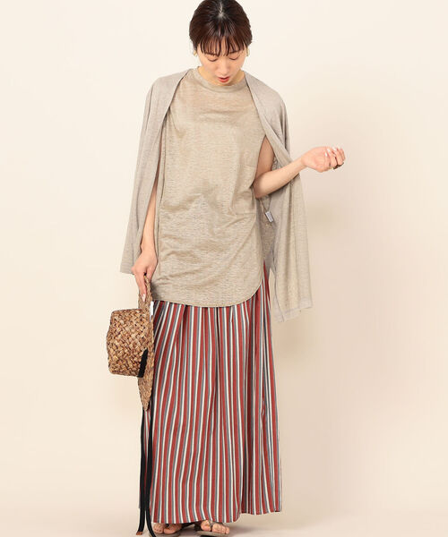 NOLLEY’S(ノーリーズ)の「リネン100ノースリーブプルオーバーカットソー(Tシャツ/カットソー・レディース・ブラック/ベージュ・FREE)」の10枚目の写真