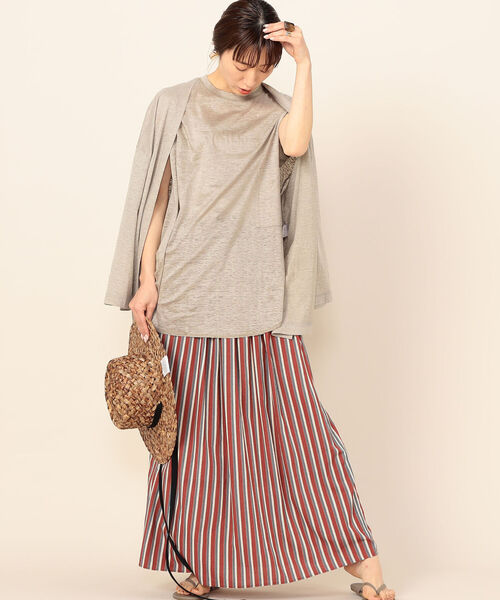 NOLLEY’S(ノーリーズ)の「リネン100ノースリーブプルオーバーカットソー(Tシャツ/カットソー・レディース・ブラック/ベージュ・FREE)」の7枚目の写真