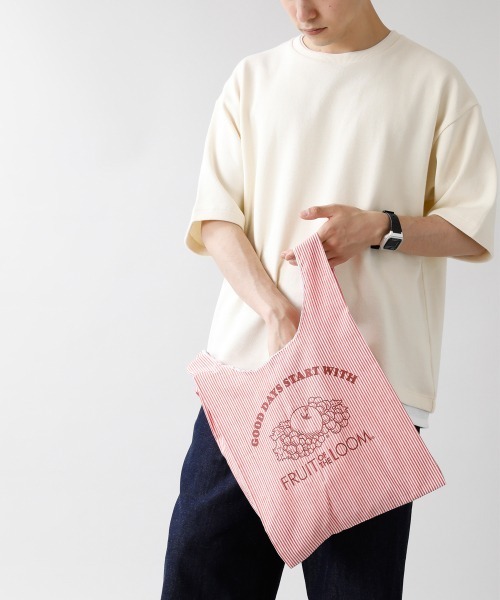 激レア　希少品　FRUIT OF THE LOOM チェック　ガーメントバッグ セール】【FRUIT OF THE LOOM】ストライプマルシェBAG/948371