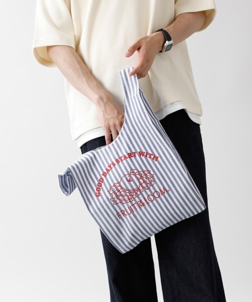 激レア　希少品　FRUIT OF THE LOOM チェック　ガーメントバッグ セール】【FRUIT OF THE LOOM】ストライプマルシェBAG/948371