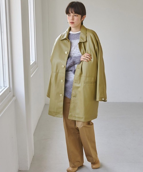 TODAYFUL（トゥデイフル）の「【TODAYFUL(トゥデイフル)】Ecoleather Over Jacket/エコレザーオーバージャケット 12020102（その他アウター・レディース・ブラック/オリーブ/ダークグリーン・36/38）」の15枚目の写真
