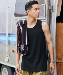 BARK MANHATTAN | サーマルオーバーロングワッフルタンクトップ(タンクトップ)