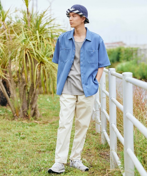 BARK MANHATTAN（バークマンハッタン）の「サーマルオーバーロングワッフルタンクトップ（タンクトップ・メンズ・パープル系その他/チャコール/グリーン系その他/ブルー系その他/ヘザーグレー/アイボリー/カーキ/ネイビー/ベージュ/ブラック・S/M/L）」の13枚目の写真