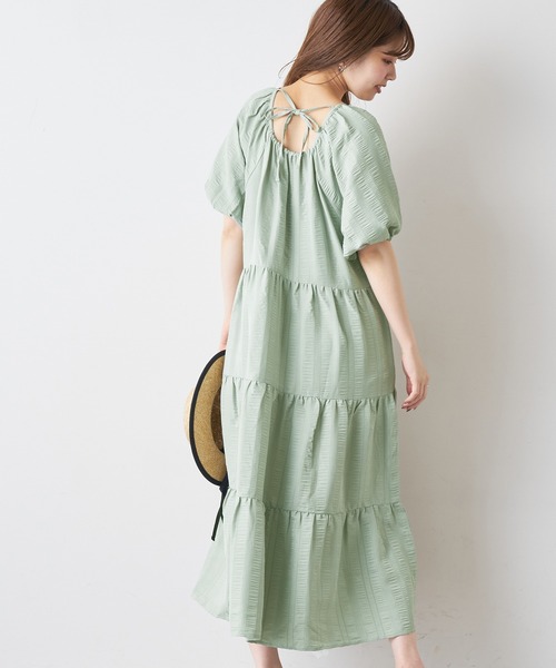 natural couture（ナチュラルクチュール）の「シャーリングティアードリラックスワンピース（ワンピース・レディース・ブラック/ベージュ/アイボリー/ミント/レッド系その他・FREE）」の19枚目の写真