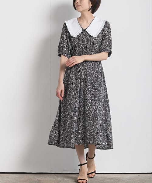 ワンピースフリルｂｉｇ衿花柄ワンピース ワンピース Rps アールピーエス のファッション