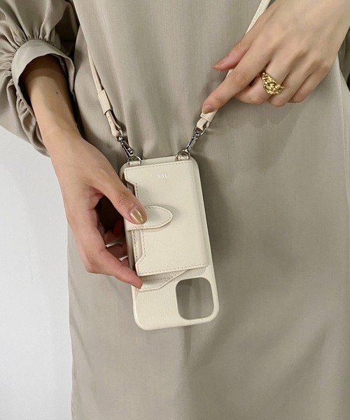 tov（トーヴ）の「【iphoneX/Xs/11pro対応】ミラーカード付スマホケース（スマホケース/カバー・レディース・ブラック/パープル/アイボリー/グレイッシュベージュ/キャメル/ベージュ/オレンジ/モカ・ONESIZE/FREE）」の5枚目の写真