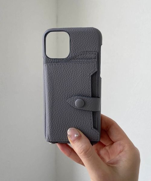 tov（トーヴ）の「【iphoneX/Xs/11pro対応】ミラーカード付スマホケース（スマホケース/カバー・レディース・ブラック/パープル/アイボリー/グレイッシュベージュ/キャメル/ベージュ/オレンジ/モカ・ONESIZE/FREE）」の9枚目の写真