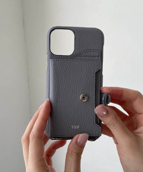 tov（トーヴ）の「【iphoneX/Xs/11pro対応】ミラーカード付スマホケース（スマホケース/カバー・レディース・ブラック/パープル/アイボリー/グレイッシュベージュ/キャメル/ベージュ/オレンジ/モカ・ONESIZE/FREE）」の10枚目の写真