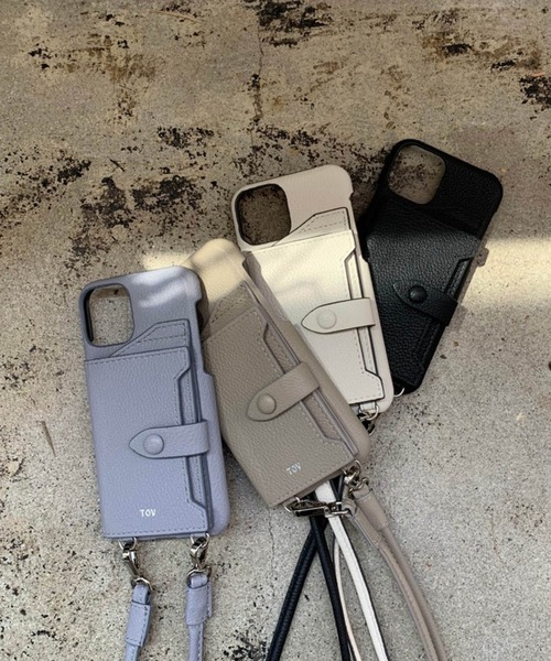 tov（トーヴ）の「【iphoneX/Xs/11pro対応】ミラーカード付スマホケース（スマホケース/カバー・レディース・ブラック/パープル/アイボリー/グレイッシュベージュ/キャメル/ベージュ/オレンジ/モカ・ONESIZE/FREE）」の15枚目の写真