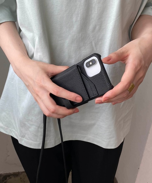 tov（トーヴ）の「【iphoneX/Xs/11pro対応】ミラーカード付スマホケース（スマホケース/カバー・レディース・ブラック/パープル/アイボリー/グレイッシュベージュ/キャメル/ベージュ/オレンジ/モカ・ONESIZE/FREE）」の17枚目の写真