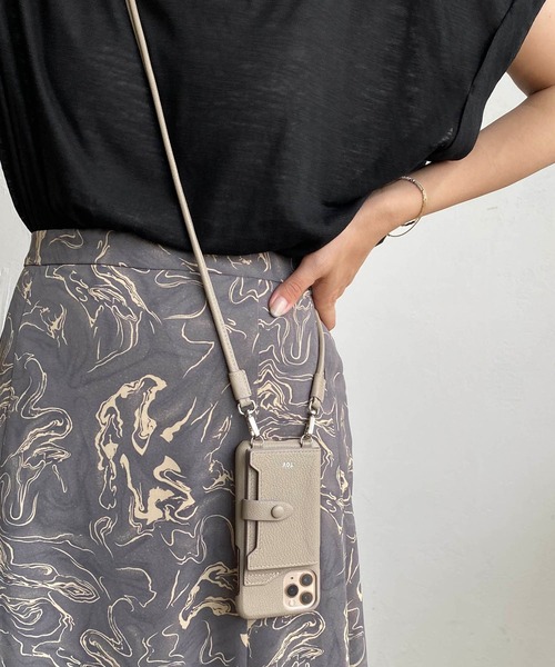 tov（トーヴ）の「【iphoneX/Xs/11pro対応】ミラーカード付スマホケース（スマホケース/カバー・レディース・ブラック/パープル/アイボリー/グレイッシュベージュ/キャメル/ベージュ/オレンジ/モカ・ONESIZE/FREE）」の20枚目の写真