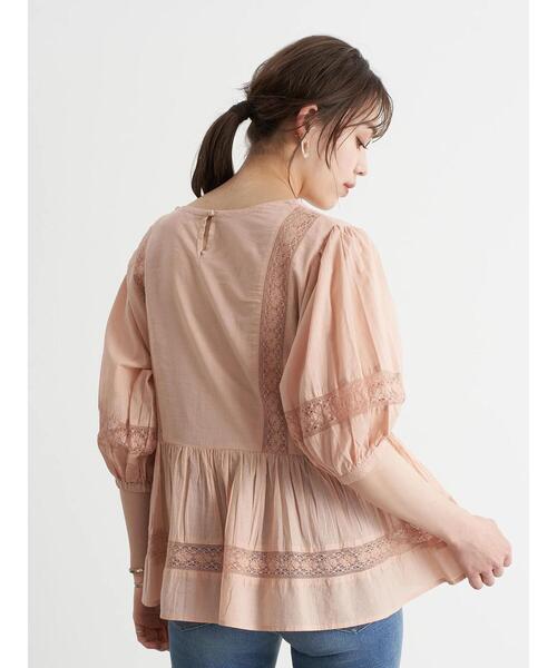 earth music&ecology（アースミュージックアンドエコロジー）の「儚げレースブラウス(パフスリーブ) ＊（シャツ/ブラウス・レディース・ピンクベージュ/アイボリー/サックスブルー・FREE）」の19枚目の写真