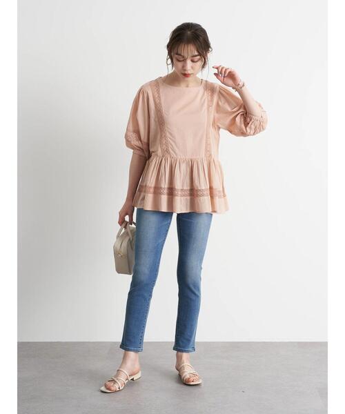 earth music&ecology（アースミュージックアンドエコロジー）の「儚げレースブラウス(パフスリーブ) ＊（シャツ/ブラウス・レディース・ピンクベージュ/アイボリー/サックスブルー・FREE）」の18枚目の写真