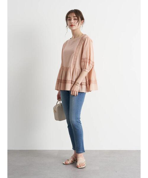 earth music&ecology（アースミュージックアンドエコロジー）の「儚げレースブラウス(パフスリーブ) ＊（シャツ/ブラウス・レディース・ピンクベージュ/アイボリー/サックスブルー・FREE）」の16枚目の写真