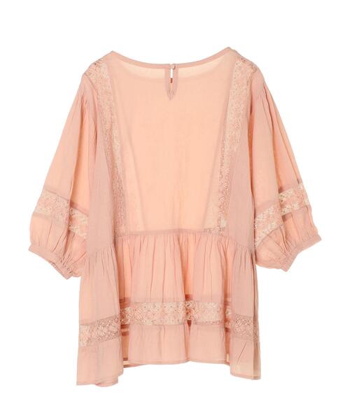 earth music&ecology（アースミュージックアンドエコロジー）の「儚げレースブラウス(パフスリーブ) ＊（シャツ/ブラウス・レディース・ピンクベージュ/アイボリー/サックスブルー・FREE）」の12枚目の写真