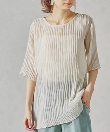 シアー楊柳シフォンブラウス/AC1050