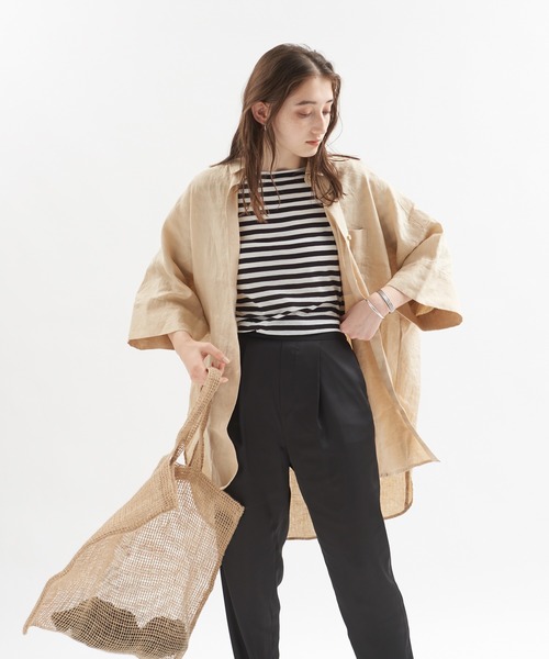 Rouge vif Anna(ルージュヴィフアンナ)の「麻ボリュームシャツ(シャツ/ブラウス・レディース・ホワイト/ベージュ/ブラック・フリー)」の7枚目の写真