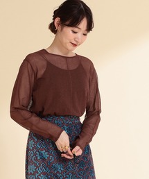 Ray BEAMS | Ray BEAMS / アウトシーム シアー クルーネック トップス(ニット/セーター)