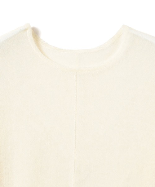 Ray BEAMS（レイビームス）の「Ray BEAMS / アウトシーム シアー クルーネック トップス（ニット/セーター・レディース・ダークブラウン/オフホワイト・ONE SIZE）」の9枚目の写真