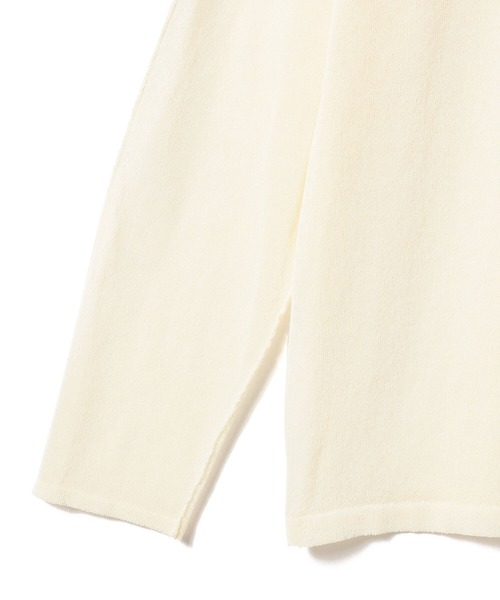 Ray BEAMS（レイビームス）の「Ray BEAMS / アウトシーム シアー クルーネック トップス（ニット/セーター・レディース・ダークブラウン/オフホワイト・ONE SIZE）」の10枚目の写真