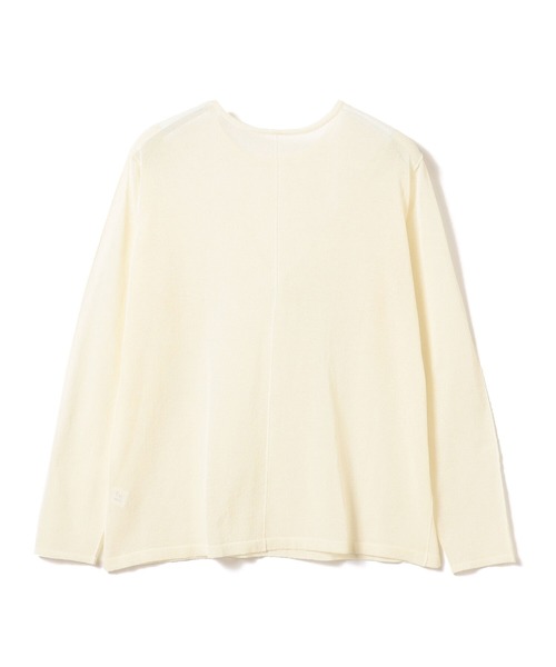 Ray BEAMS（レイビームス）の「Ray BEAMS / アウトシーム シアー クルーネック トップス（ニット/セーター・レディース・ダークブラウン/オフホワイト・ONE SIZE）」の11枚目の写真