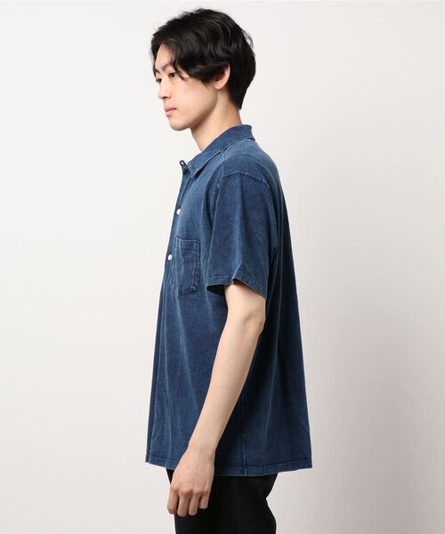 Good On（グッドオン）の「Good On/グッドオン　S/S OPEN TEE SHIRTS INDIGO SHAVE（シャツ/ブラウス・メンズ・ブルー系その他・MEDIUM/LARGE/X-LARGE）」の6枚目の写真