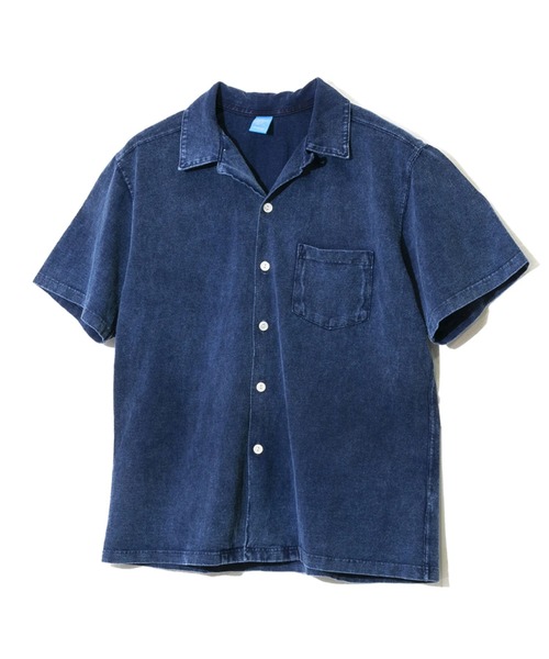 Good On（グッドオン）の「Good On/グッドオン　S/S OPEN TEE SHIRTS INDIGO SHAVE（シャツ/ブラウス・メンズ・ブルー系その他・MEDIUM/LARGE/X-LARGE）」の3枚目の写真
