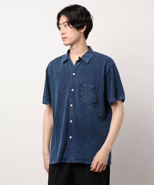 Good On（グッドオン）の「Good On/グッドオン　S/S OPEN TEE SHIRTS INDIGO SHAVE（シャツ/ブラウス・メンズ・ブルー系その他・MEDIUM/LARGE/X-LARGE）」の8枚目の写真