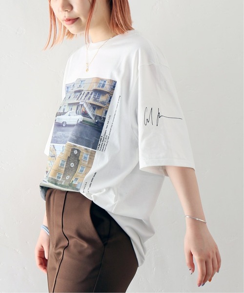 JOHN MASON SMITH(ジョンメイソンスミス)の「【JOHN MASON SMITH /ジョン メイソン スミス】フォトTシャツ(Tシャツ/カットソー・レディース・ライトブルー/ネイビー/イエロー・FREE)」の3枚目の写真