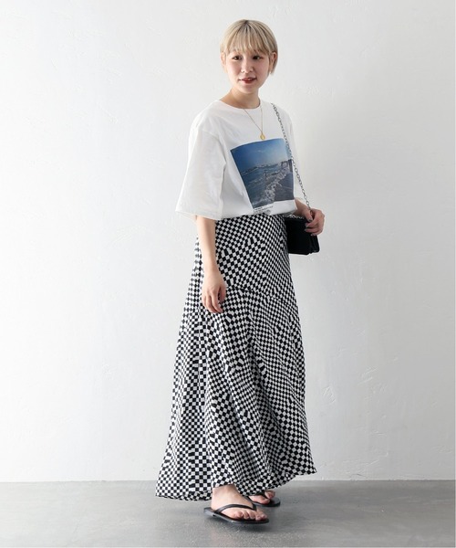 JOHN MASON SMITH(ジョンメイソンスミス)の「【JOHN MASON SMITH /ジョン メイソン スミス】フォトTシャツ(Tシャツ/カットソー・レディース・ライトブルー/ネイビー/イエロー・FREE)」の4枚目の写真