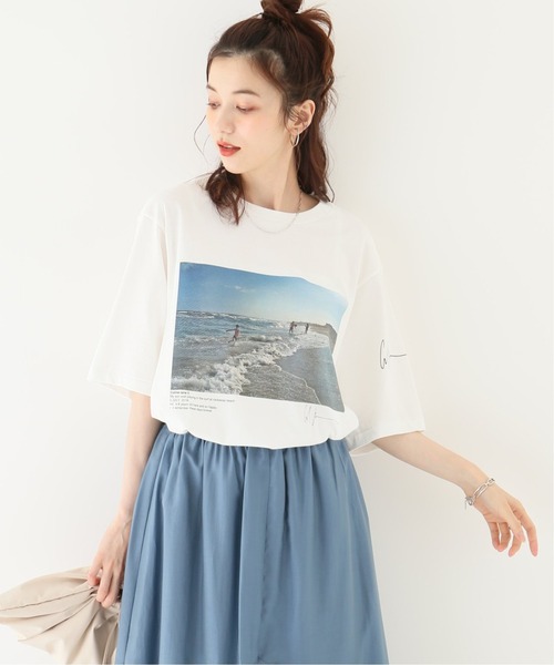 JOHN MASON SMITH(ジョンメイソンスミス)の「【JOHN MASON SMITH /ジョン メイソン スミス】フォトTシャツ(Tシャツ/カットソー・レディース・ライトブルー/ネイビー/イエロー・FREE)」の7枚目の写真