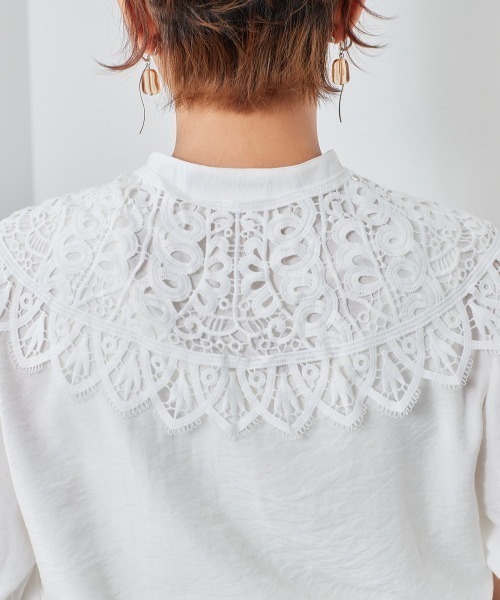 cepo（セポ）の「レース付け襟　パフブラウス　※２ＷＡＹ（シャツ/ブラウス・レディース・ブラック/ベージュ/オフホワイト・M）」の21枚目の写真